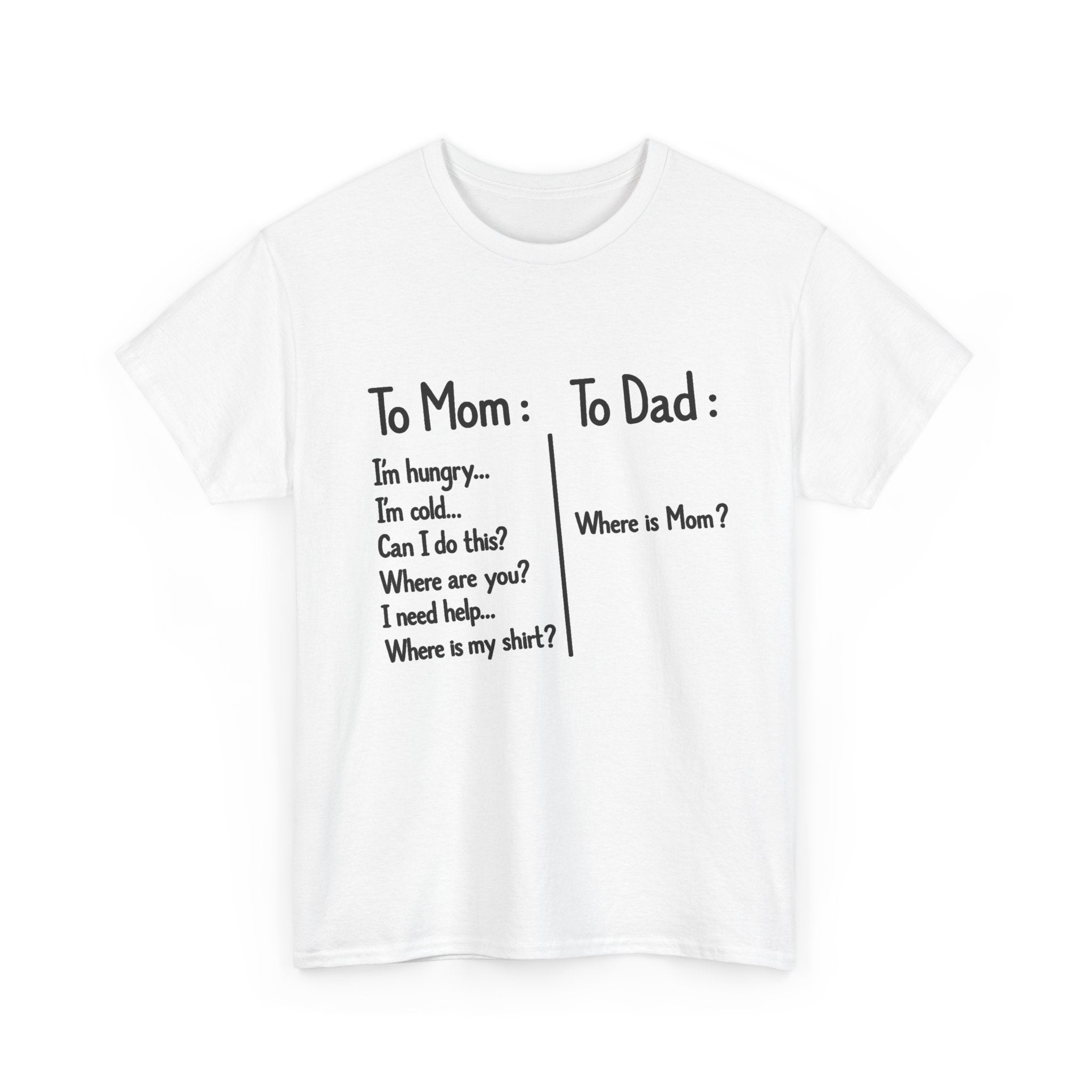To Mom vs. To Dad. (FRONT PRINT)