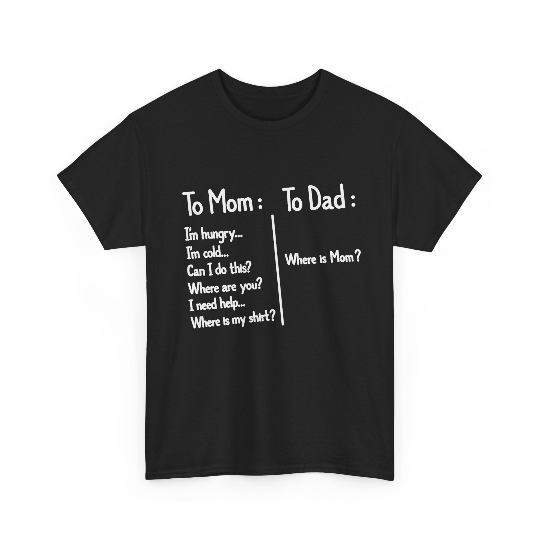 To Mom vs. To Dad. (FRONT PRINT)