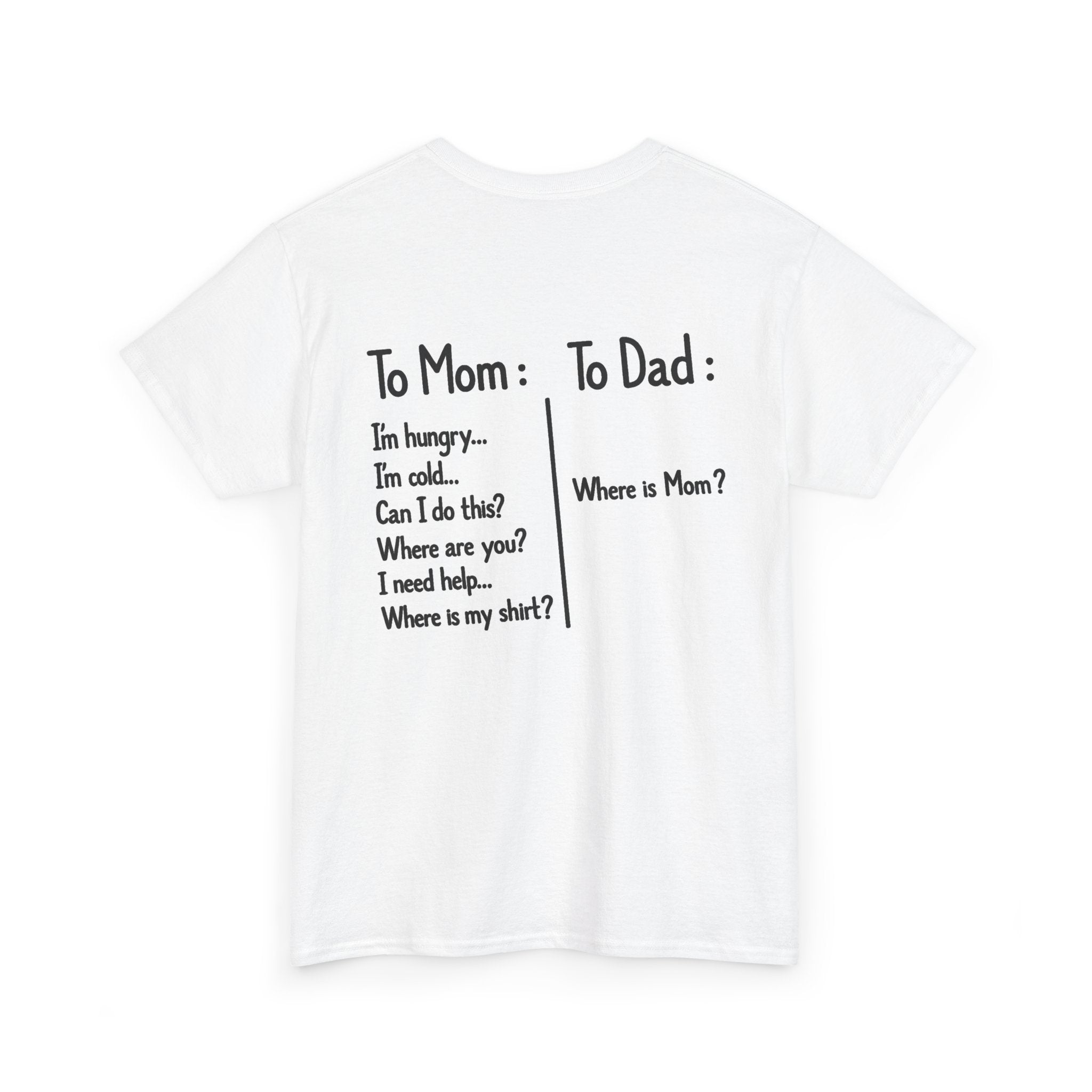 To Mom vs. To Dad. (BACK PRINT)