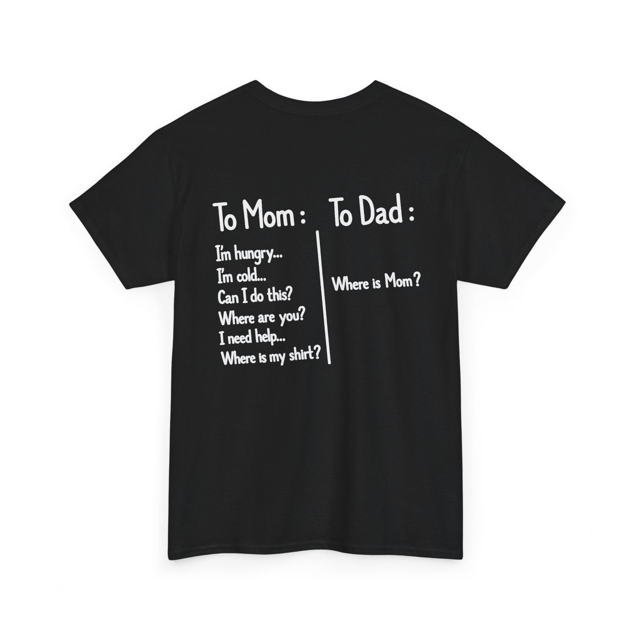 To Mom vs. To Dad. (BACK PRINT)